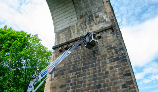 Beringung mit Hebebühne Foto: F. Spissinger